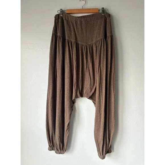 Free People Beach Slouchy Harem Pants Brown XL - Picture 3 of 4